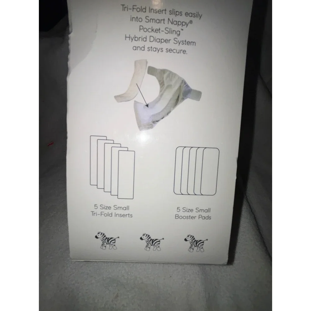 Amazing Baby smartnappy Reusable Inserts Size 2 Small 5 Tri Fold Inserts